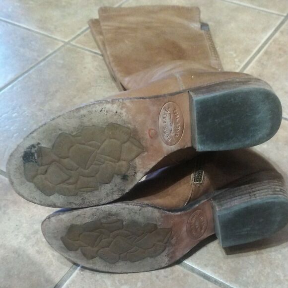 KORK-EASE TALL Brown Leather Low Heel Knee High BOOTS US 9 EU 40.5 - Picture 6 of 12